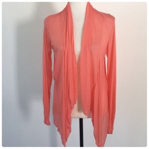 Peach Lightweight Fly Away Size Small Cardigan Shawl Collar